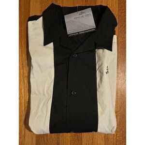 Rock & Roll Hall of Fame Museum Men's Button Up Shirt, Size XL, Black/Cream